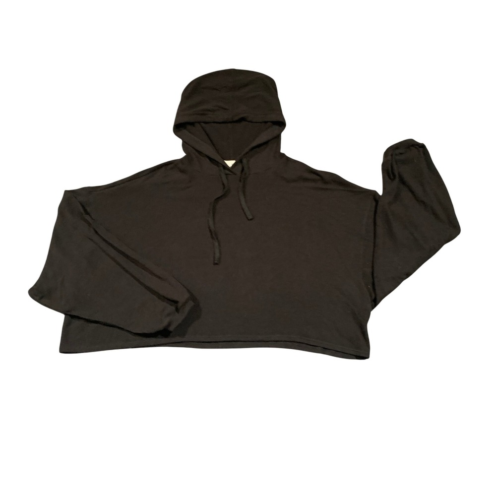 Risen Los Angeles Womens Black Cropped Oversized Hoodie Sweatshirt Large L‎